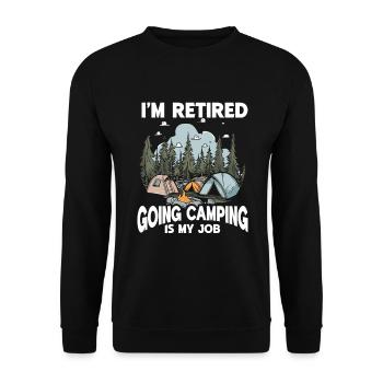 Camping Campfire Camper - Unisex Pullover - Schwarz - Vorne - Alina (178cm) & Michal (187cm)