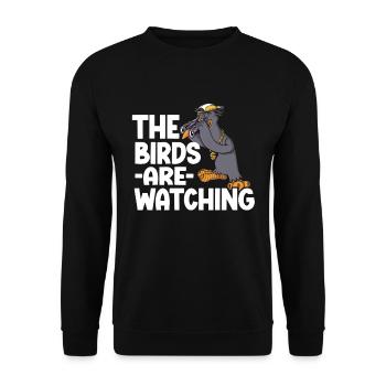 Bird Watching Cute Bird Lover - Unisex Sweatshirt - black - Front - Alina (178cm) & Michal (187cm)