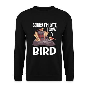 Bird Watching Cute Bird Lover - Unisex Pullover - Schwarz - Vorne - Alina (178cm) & Michal (187cm)