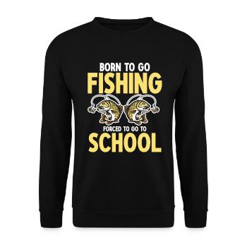 Fishing Design Fish Lover Fisherman - Unisex Sweatshirt - black - Front - Alina (178cm) & Michal (187cm)