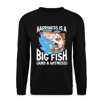 Fishing Design Fish Lover Fisherman - Unisex Pullover - Schwarz - Vorne - Alina (178cm) & Michal (187cm)