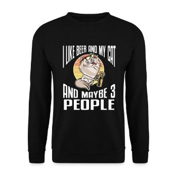 Funny Beer Brewing - Unisex Pullover - Schwarz - Vorne - Alina (178cm) & Michal (187cm)