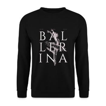 Ballerina Tanz Tänzer Geschenk - Unisex Pullover - Schwarz - Vorne - Alina (178cm) & Michal (187cm)