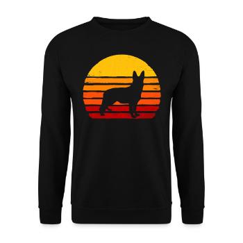 Chemise bleue de chien de Heeler Dog Retro - Sweat-shirt Unisexe - noir - Devant - Alina (178cm) & Michal (187cm)