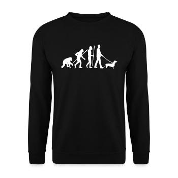 Dachshund Evolution - Unisex Sweatshirt - black - Front - Alina (178cm) & Michal (187cm)