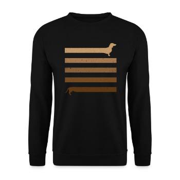 lustiger Dackel Geschenk - Unisex Pullover - Schwarz - Vorne - Alina (178cm) & Michal (187cm)