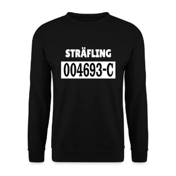 Insasse Häftling Sträfling Gefängnis Knast Outfit - Unisex Pullover - Schwarz - Vorne - Alina (178cm) & Michal (187cm)