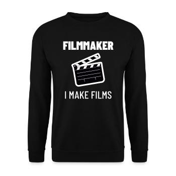 Filmmaker Videograf Filmemacher Kino TV Geschenk - Unisex Pullover - Schwarz - Vorne - Alina (178cm) & Michal (187cm)