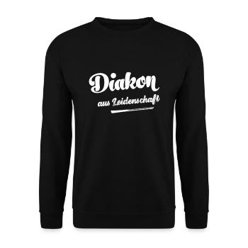 Diakon Diakonie Jesus Glaube Kirche Religion - Unisex Pullover - Schwarz - Vorne - Alina (178cm) & Michal (187cm)