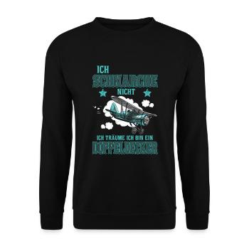 Ich Schnarche Nicht. Träume Bin ein Doppeldecker - Unisex Pullover - Schwarz - Vorne - Alina (178cm) & Michal (187cm)