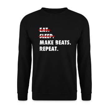 Beatmaker Beatmaking Producer Hip Hop Rap Beats - Sweat-shirt Unisexe - noir - Devant - Alina (178cm) & Michal (187cm)