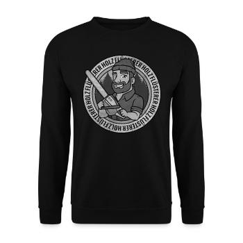 Holzflüsterer Holz Flüsterer Holzfäller Kettensäge - Unisex Pullover - Schwarz - Vorne - Alina (178cm) & Michal (187cm)