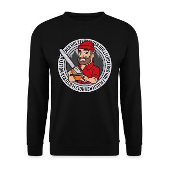Holzflüsterer Holz Flüsterer Holzfäller Kettensäge - Unisex Pullover - Schwarz - Vorne - Alina (178cm) & Michal (187cm)