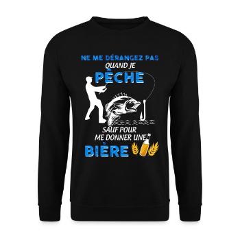 Ne pas dérangez quand je pêche - Sweat-shirt Unisexe - noir - Devant - Alina (178cm) & Michal (187cm)