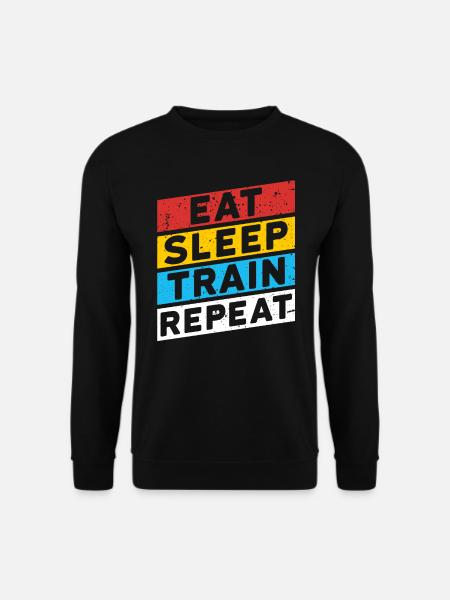 TRAINIEREN | EAT SLEEP TRAIN REPEAT - Unisex Pullover - Schwarz