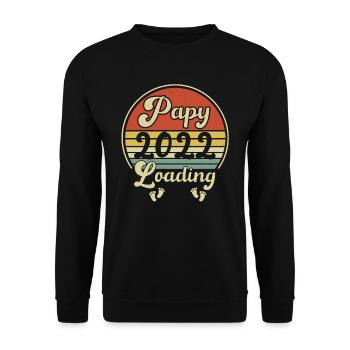 Papy 2022 Chargement - Sweat-shirt Unisexe - noir - Devant - Alina (178cm) & Michal (187cm)