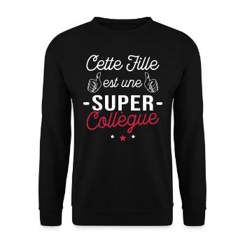 Cette fille est une super Collègue - Sweat-shirt Unisexe - noir - Devant - Alina (178cm) & Michal (187cm)