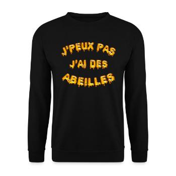 Je peux pas j'ai des abeilles, humour d'apiculteur - Sweat-shirt Unisexe - noir - Devant - Alina (178cm) & Michal (187cm)