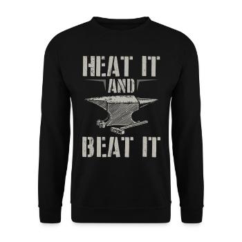 Forge sayings | Anvil Blacksmith Gift Ideas - Unisex Sweatshirt - black - Front - Alina (178cm) & Michal (187cm)