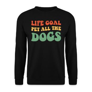 Lebensziel: Haustier All The Dogs IV - Unisex Pullover - Schwarz - Vorne - Alina (178cm) & Michal (187cm)