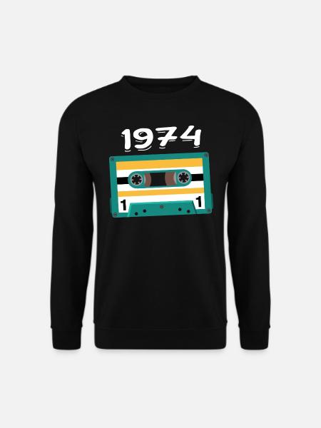 Cassette 1974 Vintage Anniversaire 1974 - Sweat-shirt Unisexe - noir