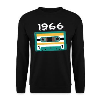 Cassette 1966 Vintage Anniversary 1966 - Unisex Sweatshirt - black - Front - Alina (178cm) & Michal (187cm)