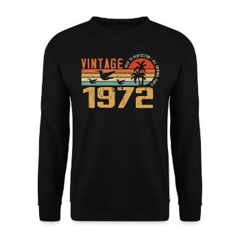 Vintage 1972 Anniversary Gift - Vintage 1972 - Unisex Sweatshirt - black - Front - Alina (178cm) & Michal (187cm)