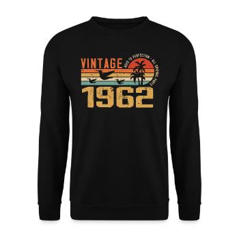 Vintage 1962 Jubiläumsgeschenk - Jahrgang 1962 - Unisex Pullover - Schwarz - Vorne - Alina (178cm) & Michal (187cm)