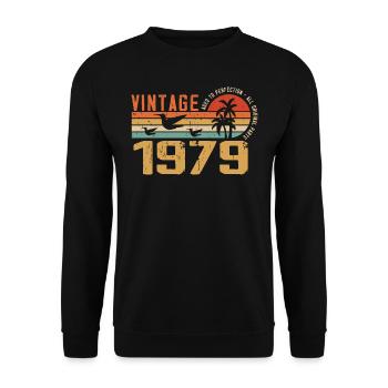 Vintage 1979 Anniversary Gift - Vintage 1979 - Unisex Sweatshirt - black - Front - Alina (178cm) & Michal (187cm)