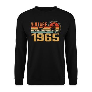 Jahrgang 1965 Jubiläumsgeschenk - Jahrgang 1965 - Unisex Pullover - Schwarz - Vorne - Alina (178cm) & Michal (187cm)