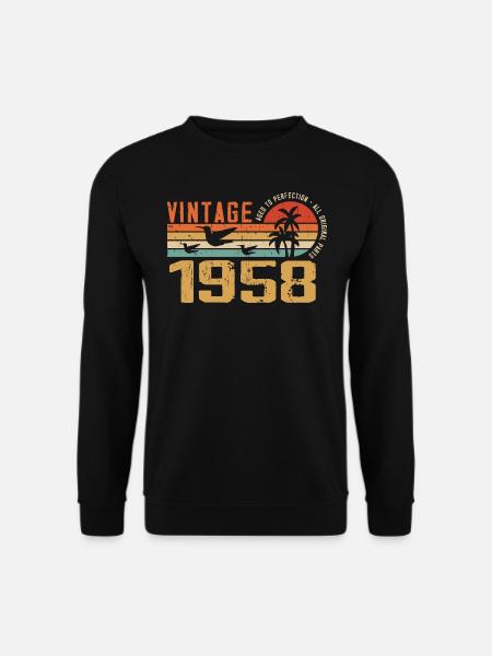 Jahrgang 1958 Jubiläumsgeschenk - Jahrgang 1958 - Unisex Pullover - Schwarz