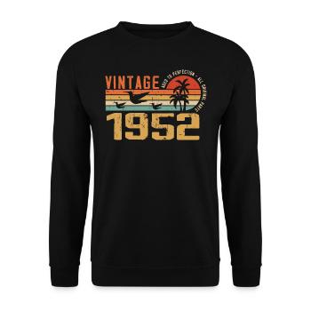 Vintage 1952 Cadeau Anniversaire - Millésime 1952 - Sweat-shirt Unisexe - noir - Devant - Alina (178cm) & Michal (187cm)