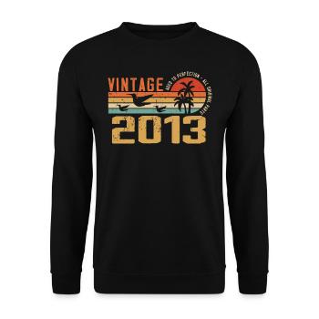 Vintage 2013 Cadeau Anniversaire - Millésime 2013 - Sweat-shirt Unisexe - noir - Devant - Alina (178cm) & Michal (187cm)