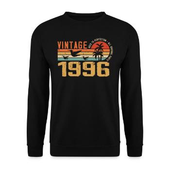 Vintage 1996 Cadeau Anniversaire - Millésime 1996 - Sweat-shirt Unisexe - noir - Devant - Alina (178cm) & Michal (187cm)