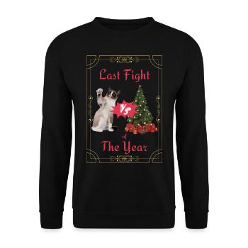 Pull de Noël moche, chat, sapin de Noël - Sweat-shirt Unisexe - noir - Devant - Alina (178cm) & Michal (187cm)