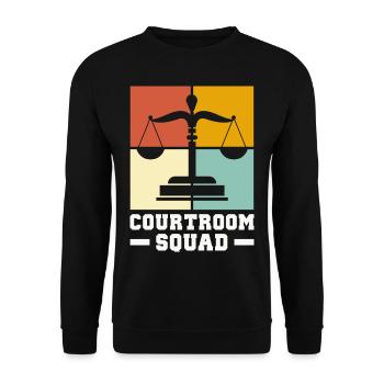 Anwalt Geschenke für Anwälte | Jurist Jura Student - Unisex Pullover - Schwarz - Vorne - Alina (178cm) & Michal (187cm)