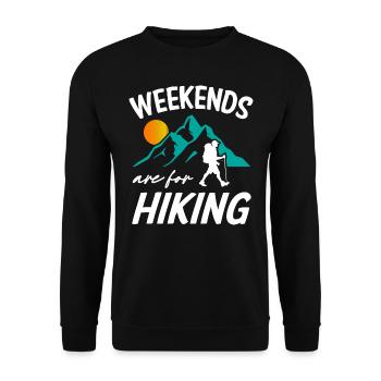 Weekends Are For Hiking - Unisex Sweatshirt - black - Front - Alina (178cm) & Michal (187cm)
