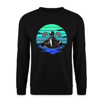 Kart Racing Karts, Kart Sport Hommes Enfants Go-Kart - Sweat-shirt Unisexe - noir - Devant - Alina (178cm) & Michal (187cm)