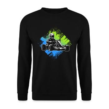 Kart Racing Motorsport Karts Garçons Enfants Go-Kart - Sweat-shirt Unisexe - noir - Devant - Alina (178cm) & Michal (187cm)