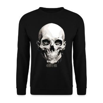 Memento mori - Skull Totenkopf - Unisex Pullover - Schwarz - Vorne - Alina (178cm) & Michal (187cm)