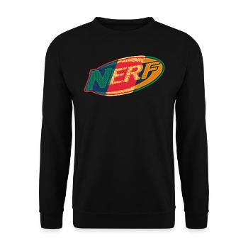 Nerf Vintage Oval Logo - Unisex Sweatshirt - black - Front - Alina (178cm) & Michal (187cm)