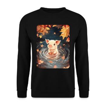 Cochon nageur - Sweat-shirt Unisexe - noir - Devant - Alina (178cm) & Michal (187cm)