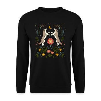 Fuchs Goblincore Volksfuchs - Unisex Pullover - Schwarz - Vorne - Alina (178cm) & Michal (187cm)