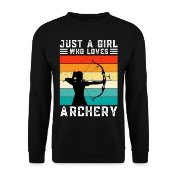 Just A Girl Who Loves Archery - Unisex Sweatshirt - black - Front - Alina (178cm) & Michal (187cm)