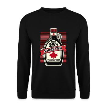 Maintenant 25 % plus sucré – Humour des douanes canadiennes - Sweat-shirt Unisexe - noir - Devant - Alina (178cm) & Michal (187cm)