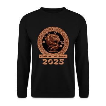 2025 Year of the Snake Chinese Zodiac - Unisex Sweatshirt - black - Front - Alina (178cm) & Michal (187cm)