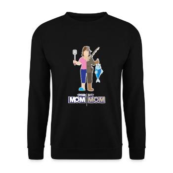 Votre maman ma maman - cadeau de pêcheur drôle de pêcheur - Sweat-shirt Unisexe - noir - Devant - Alina (178cm) & Michal (187cm)
