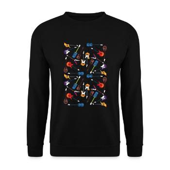 Funny Guitar Player Guitarist Music Addiction Gift - Unisex Sweatshirt - black - Front - Alina (178cm) & Michal (187cm)