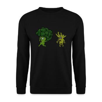 Broccoli Zombie - Funny Vegan Veggie Monster Gift - Unisex Sweatshirt - black - Front - Alina (178cm) & Michal (187cm)