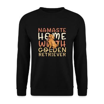 Namaste Home With My Golden Retriever - Dog Owner - Unisex Sweatshirt - black - Front - Alina (178cm) & Michal (187cm)